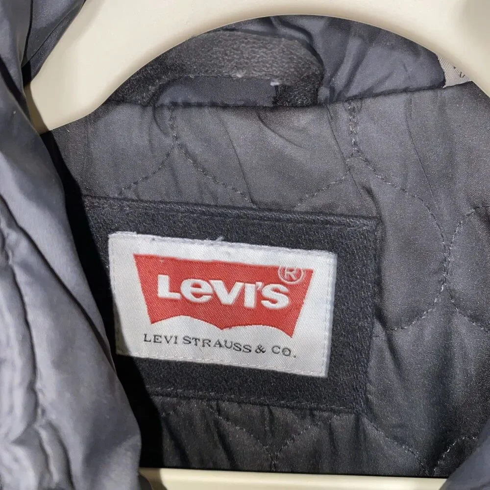 Levi’s Men’s Full Zip Pea Coat Size L Black As-Is
